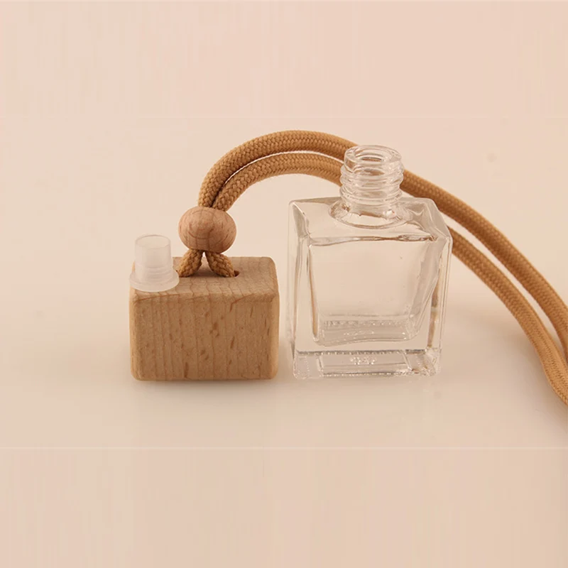 Flat Square Car Hanging Auto Decoration Perfume Decorative Bottle Custom Logo Air Freshener Car Fragrance Bottle