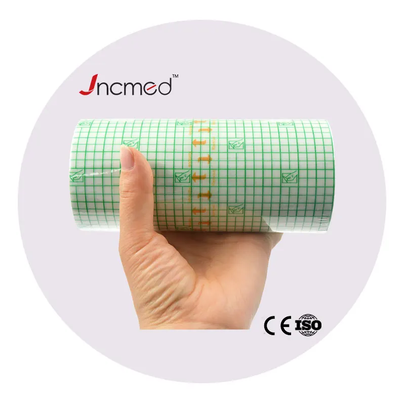 waterproof transparent adhesive wound dressing fixer plaster fixomull stretch PU film roll fixation tape bandage