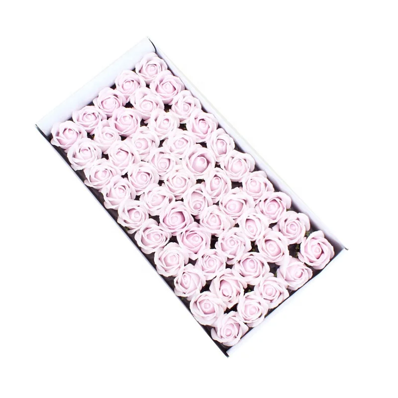 Искусственный цветок для ванной 50 шт. в коробке, розы, мыло, цветы 5 см, пенопластовое мыло, розы для свадьбы и дня Валентина