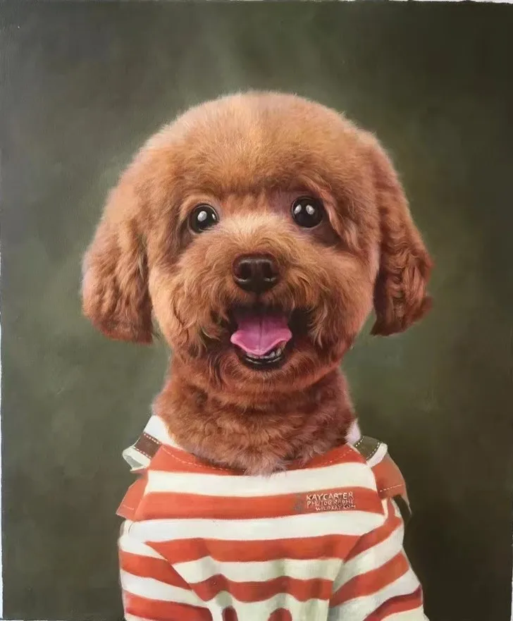 Modern handmade painting home wall art decor from photo high quality art painting cute dogs