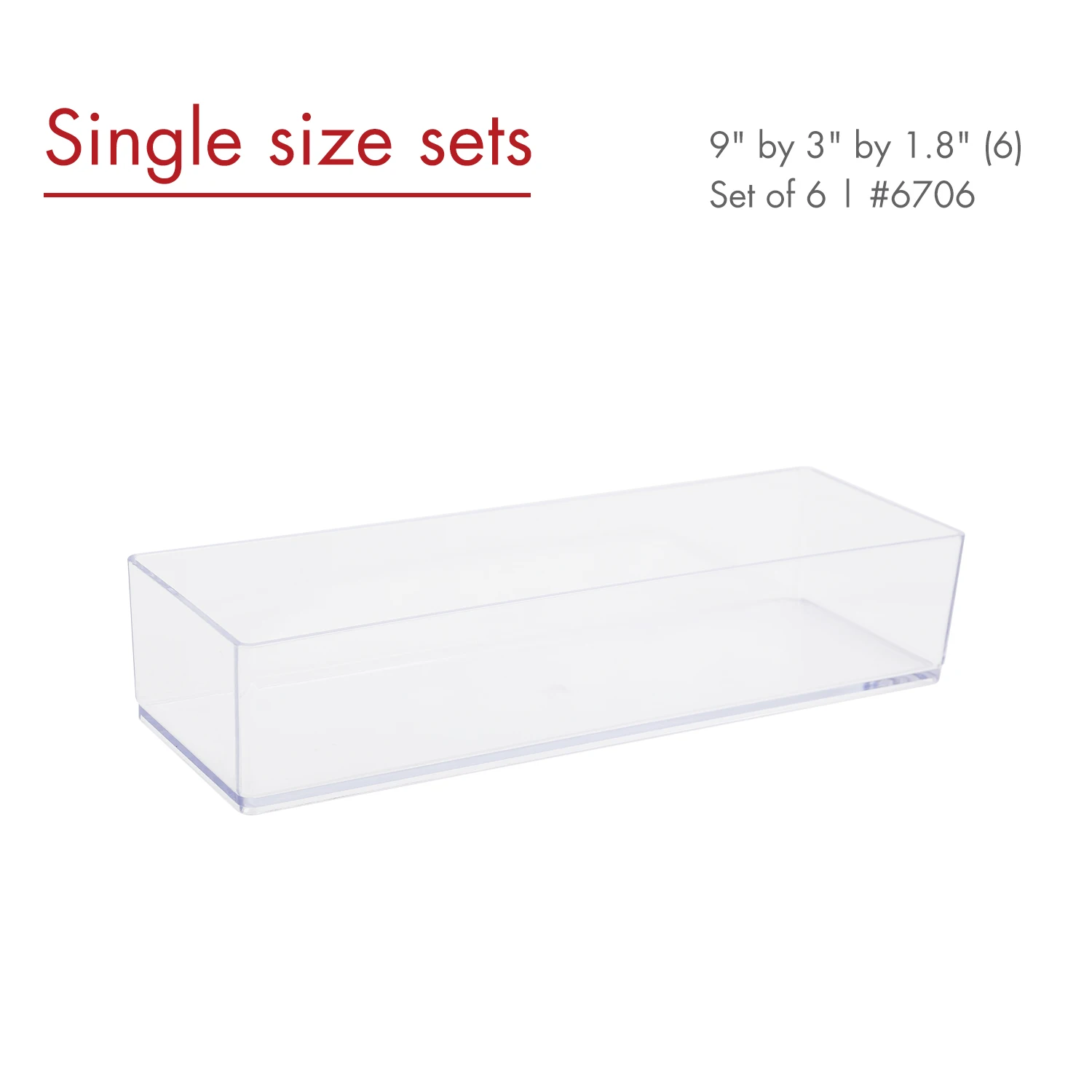 16Pcs Clear Drawer Organizer Plastic Desk Tray for Makeup Kitchen Utensils Jewelries and Gadgets