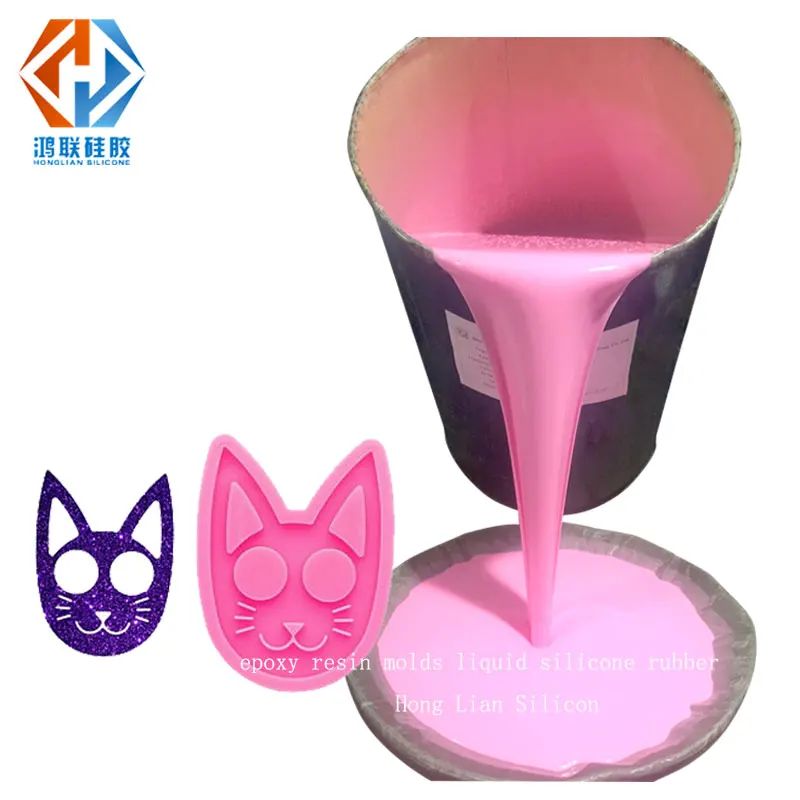 make epoxy resin crafts silicone molds liquid silicone rubber two components addition cure silicon rubber Hong Lian factory