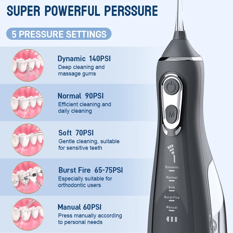 Waterflosser Rechargeable Dental Teeth Cleaner Cordless Waterflosser Dental irrigator Water Dental Flosser Water Flosser
