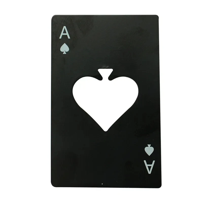Spades A Credit Card Keychain Creative Poker Shaped Stainless Steel Home Tools Bottle Beer Opener