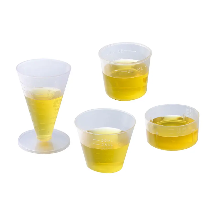 5 мл 15 мл 30 мл 45 мл 60 мл конусные прозрачные лабораторные Медицинские Пластиковые мерные чашки PP