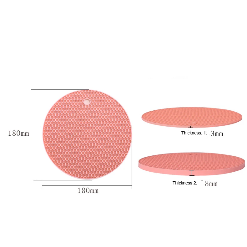 Non-slip silicone mat round shape jar opener soft table silicone placemat heat resist silicone pad for hot pan pot hot