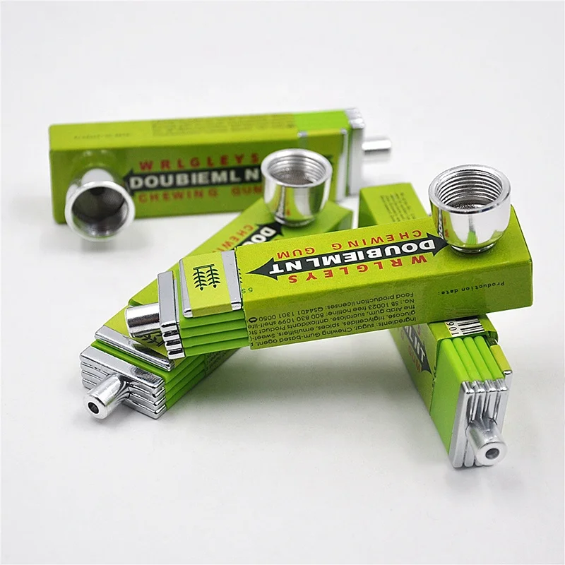 Chewing Gum Shape Weed Metal Smoking Pipe Rasta Novelty Creative Mouthpiece Alloy tobacco Novelty Items Gift Herb Tobacco Pipe