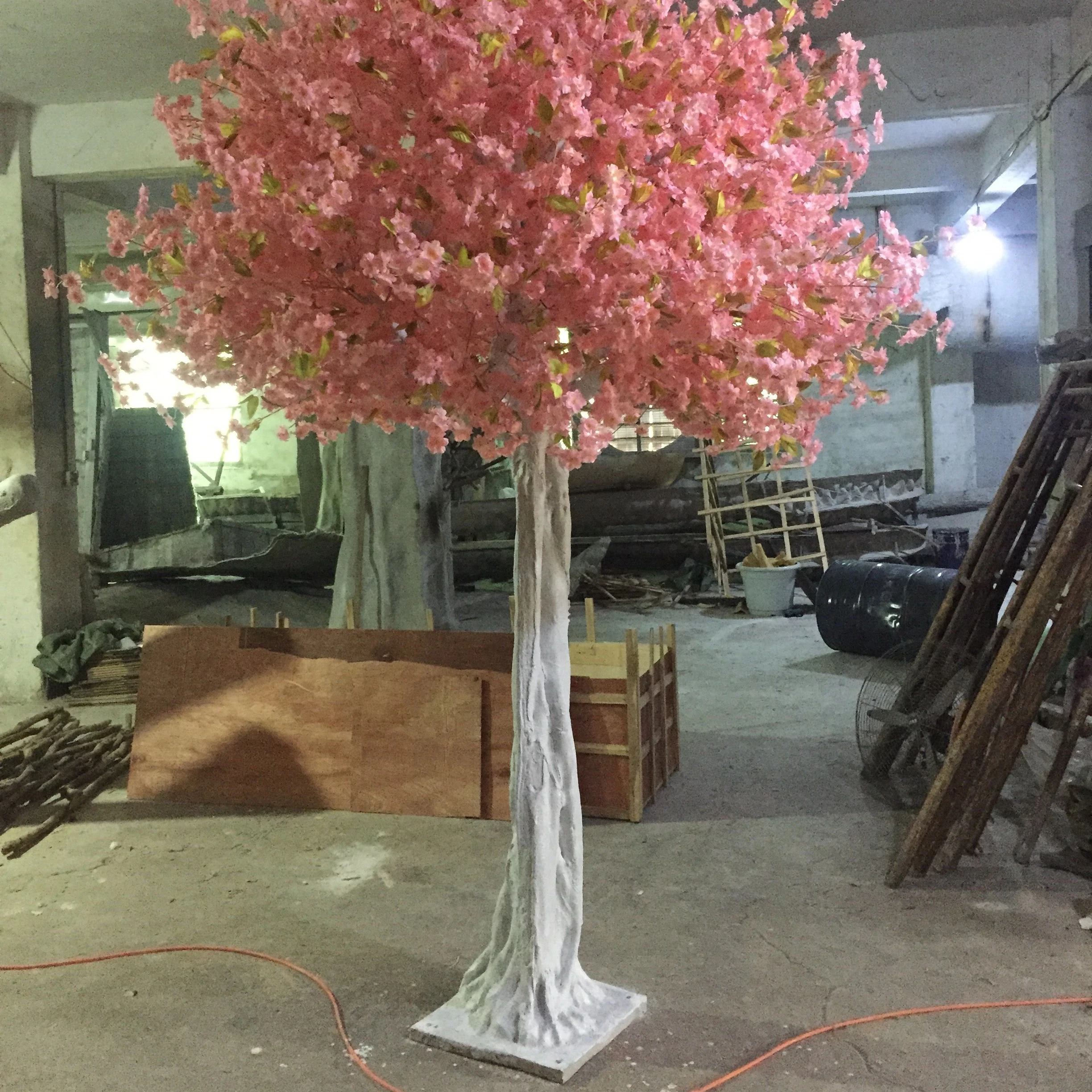 Outdoor 1M Small Pink white cherry blossom simulation fake tree artificial flowers and trees