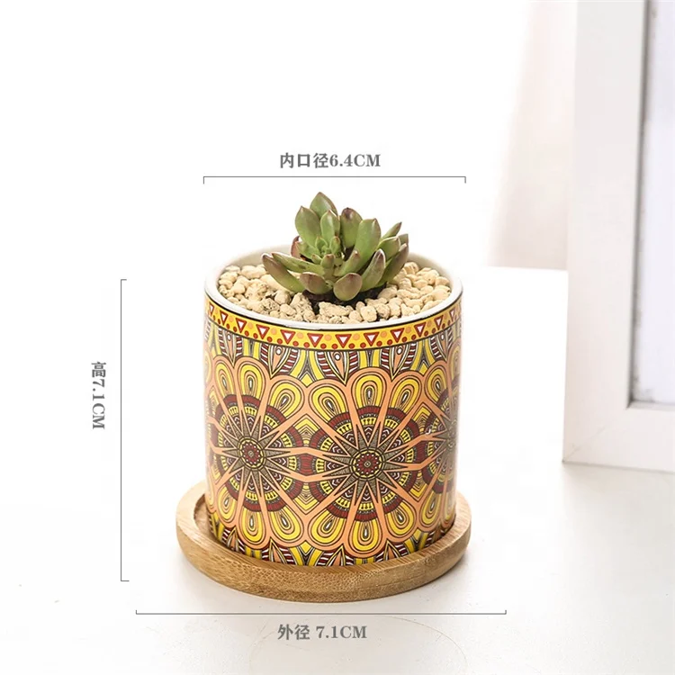Bonsai Sublimation Ceramic Pottery Flower Pots Wholesale Ceramic Flowerpot
