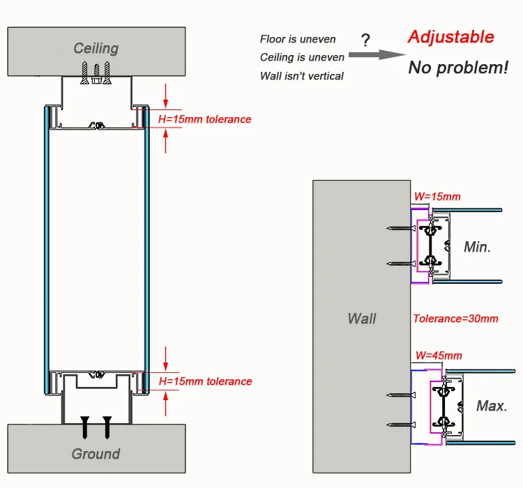 Aluminum glass partition