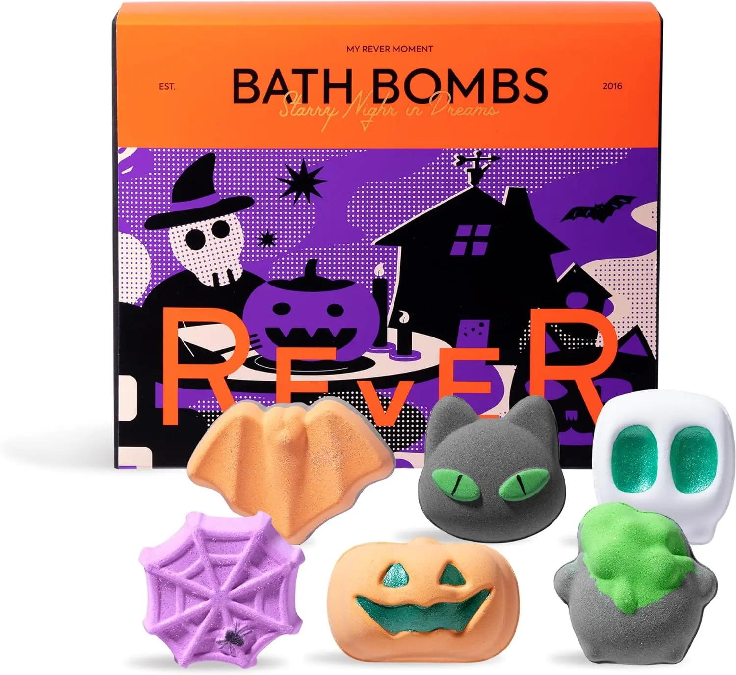 Halloween Bath Bombs for Women and Kids, Handmade Organic Bath Bombs Gift Set, Natural Bubble Bath with Spooky Bath Bombs