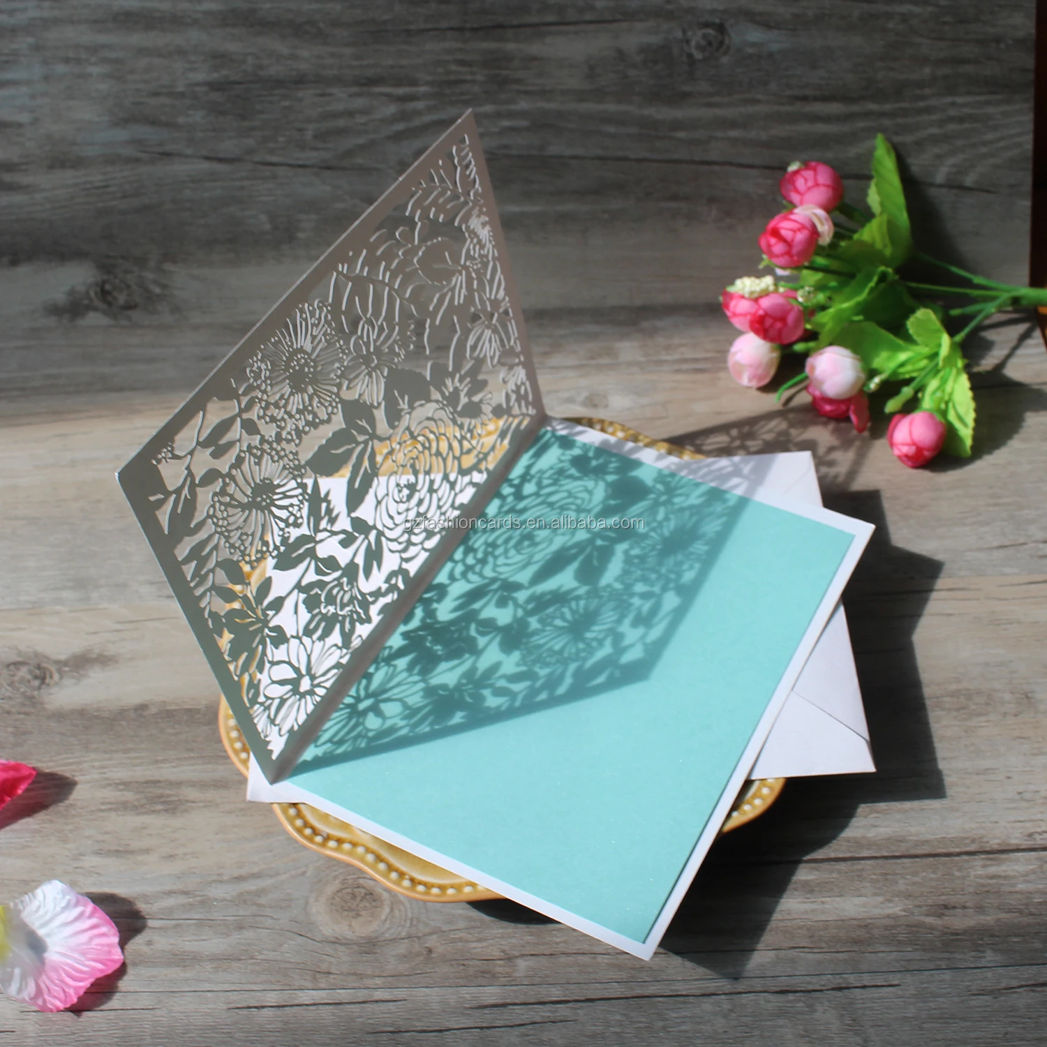Elegant Wedding Invitation Program Booklet With Laser Cut Cover And Ribbon birthday invitation cards menu cards