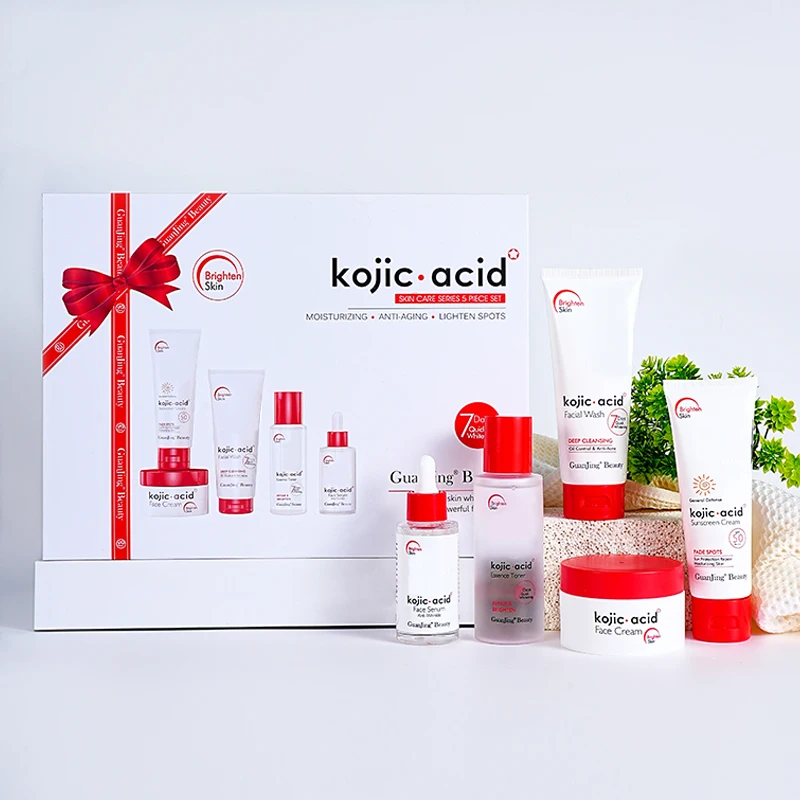 Корейский набор из 5 предметов для ухода за кожей лица Kojic Acid Отбеливание уход (новинка)