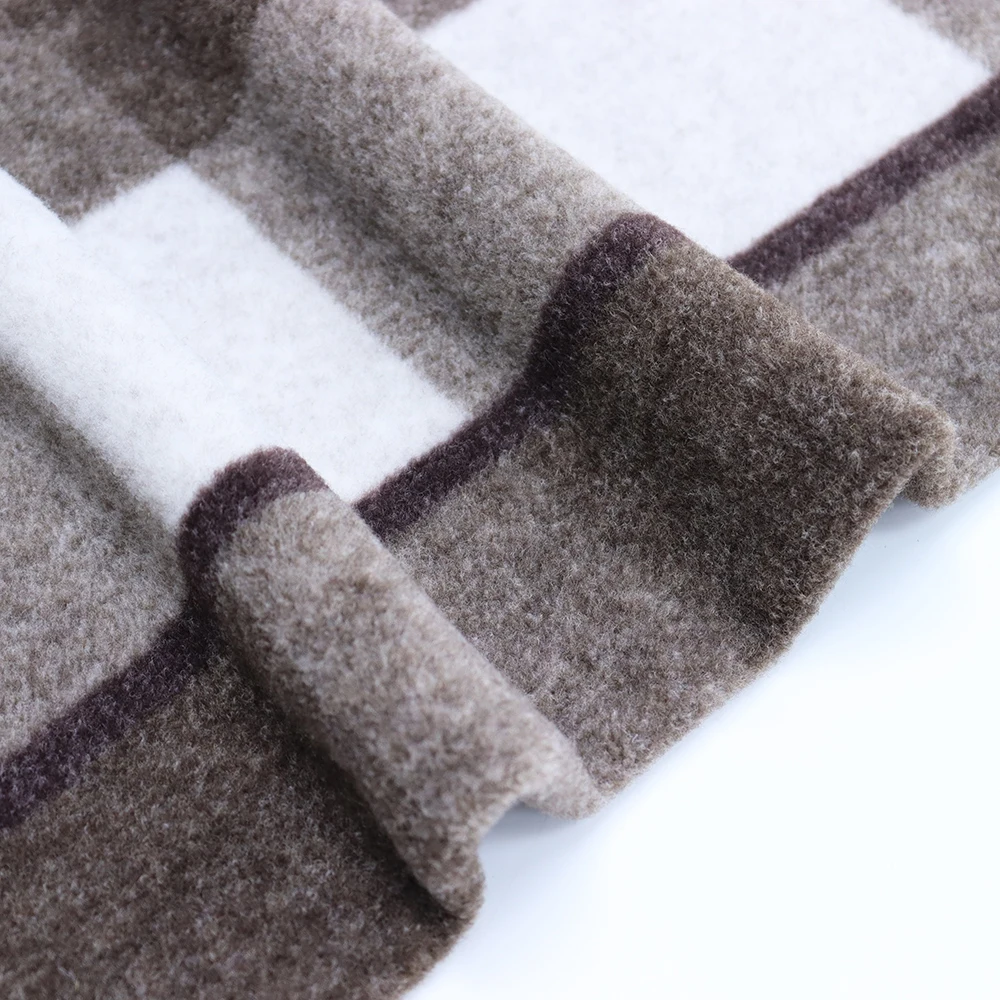 Best Quality New Fashion Design Thick GRS Polyester tweed Fleece Fabric For overcoat