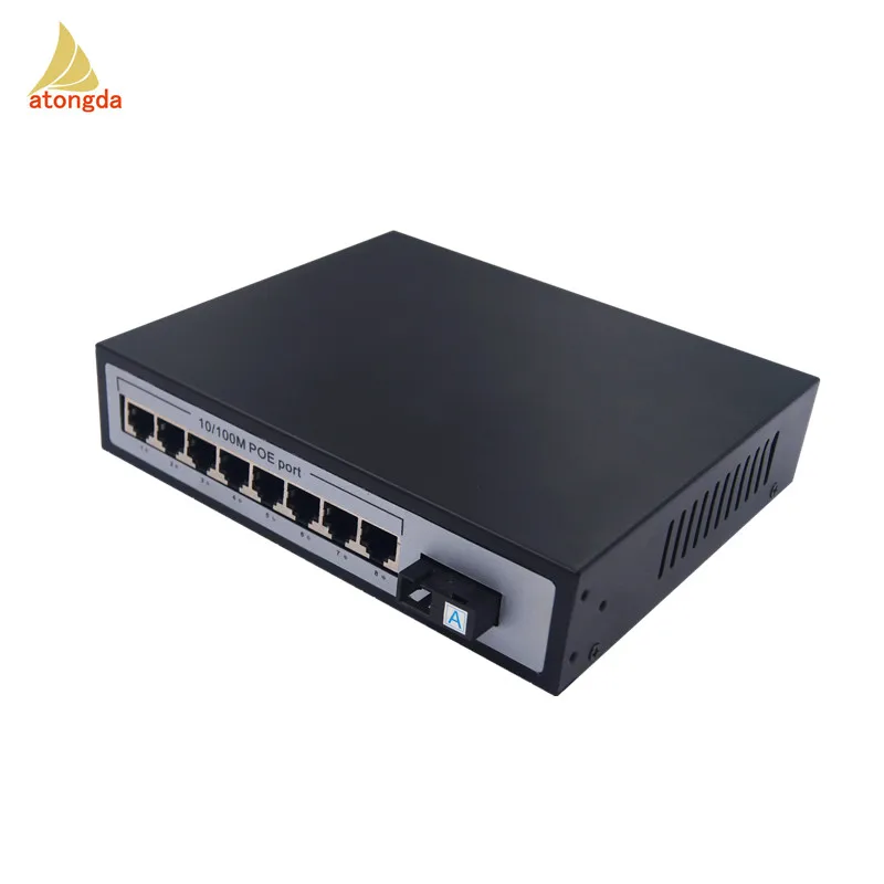 OEM Cheaper Price CCTV 100Mpbs or Gigabit 4  8 Port POE  and 1 or 2 port  SC SFP Fiber optic POE Switch Transfer 20KM