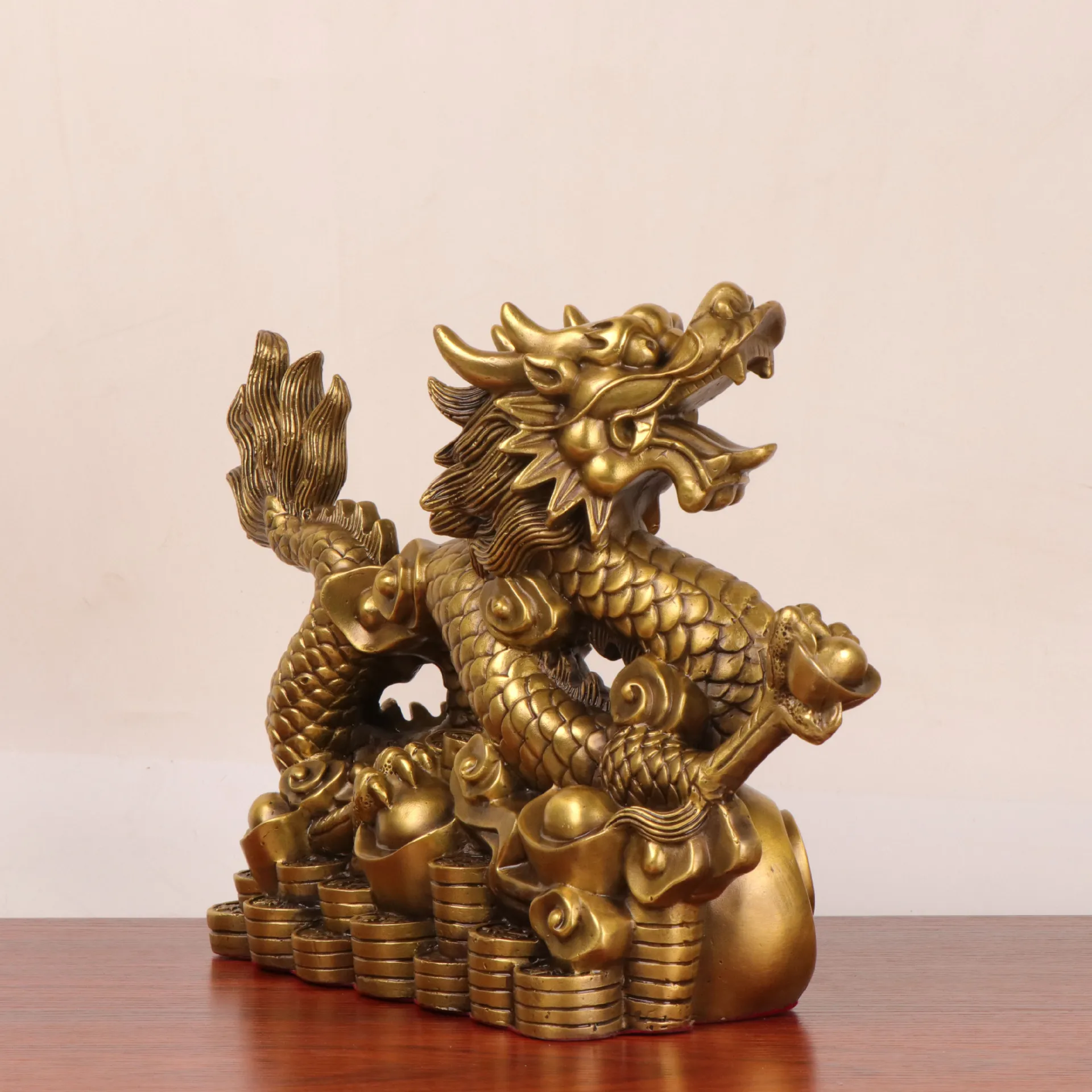 Brass Money dragon statue Home Furnishing Office Copper Dragon Decoration Factory Wholesale Ruyi Dragon