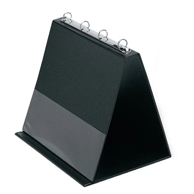 Custom multifunctional foldable pvc black desktop standing style be written office presentation round ring binder easel stand