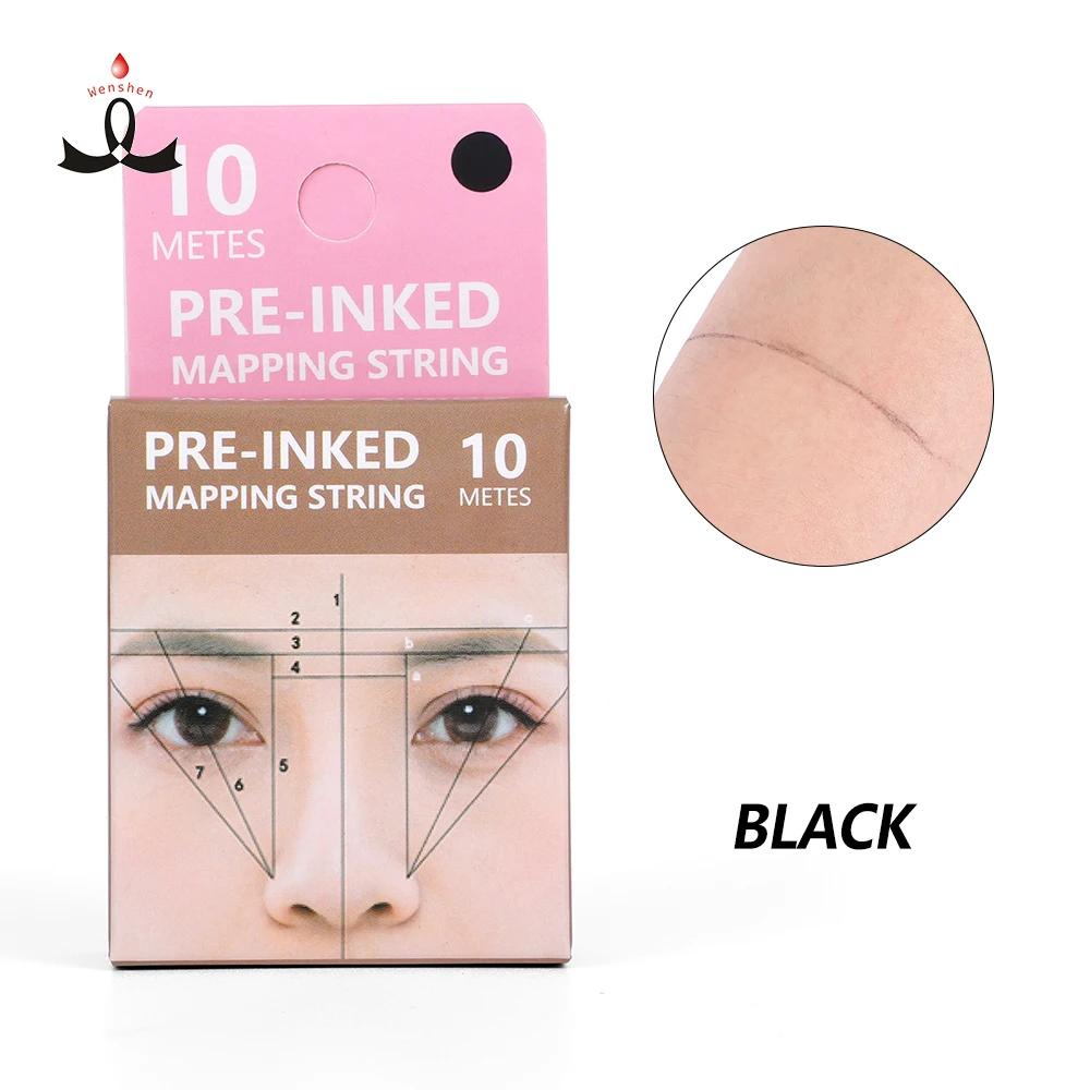 Wenshen Microblading Pre-inked Mapping String Microblading Eyebrow Design Shaping Tool Measuring Tools Eyebrow Stencil