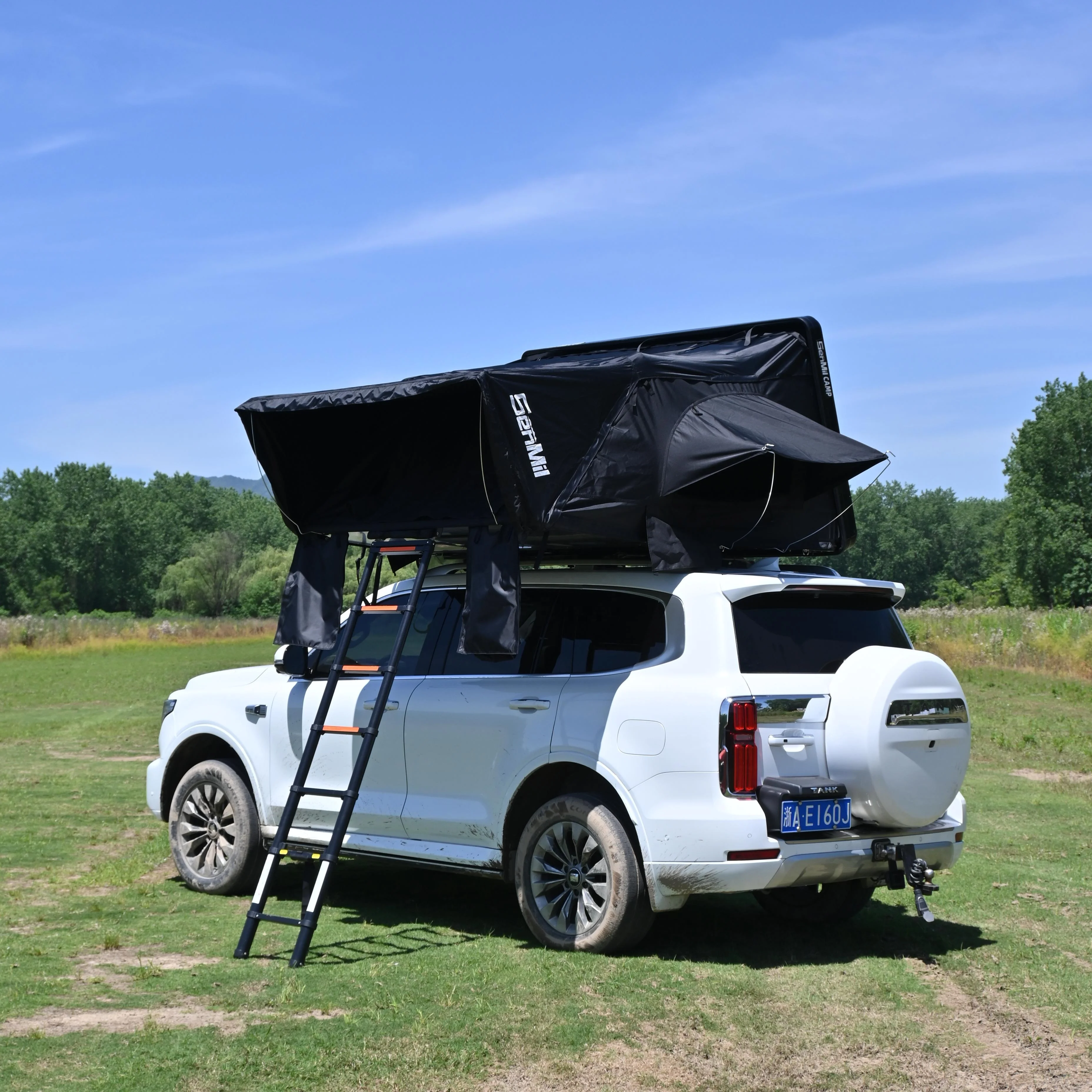 Portable Camper Pop Top Camp Roof Top Tent With Upgraded High-Density Sponge Mattress