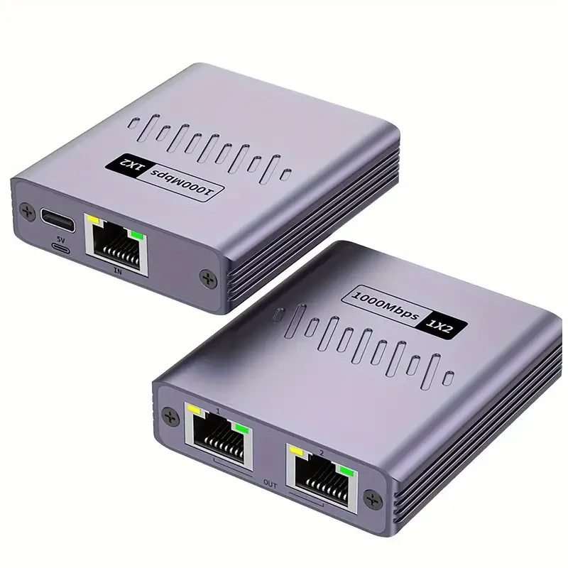 Ethernet-Разветвитель RJ45, 2-сторонний сетевой коммутатор, гигабитная скорость, совместим со смарт-вещами, с питанием от USB