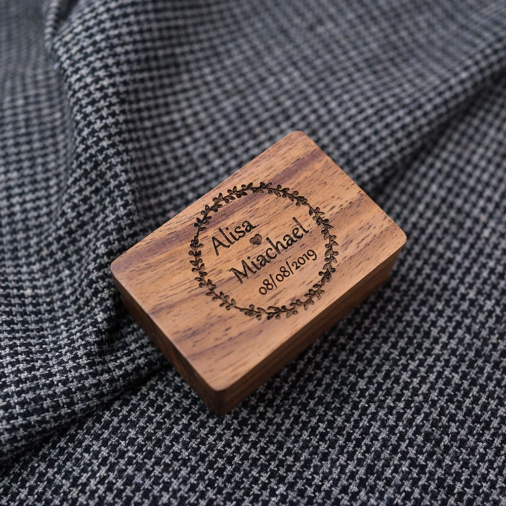 Custom Personalized Name Cufflinks and Tie Clip Groomsmen Gifts Jewelry Wooden Box  for Men Gift