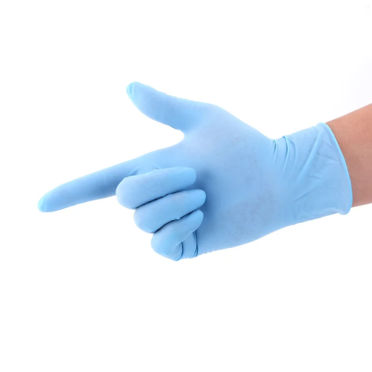Special hot selling professional food processing blue disposable nitrile examination gloves