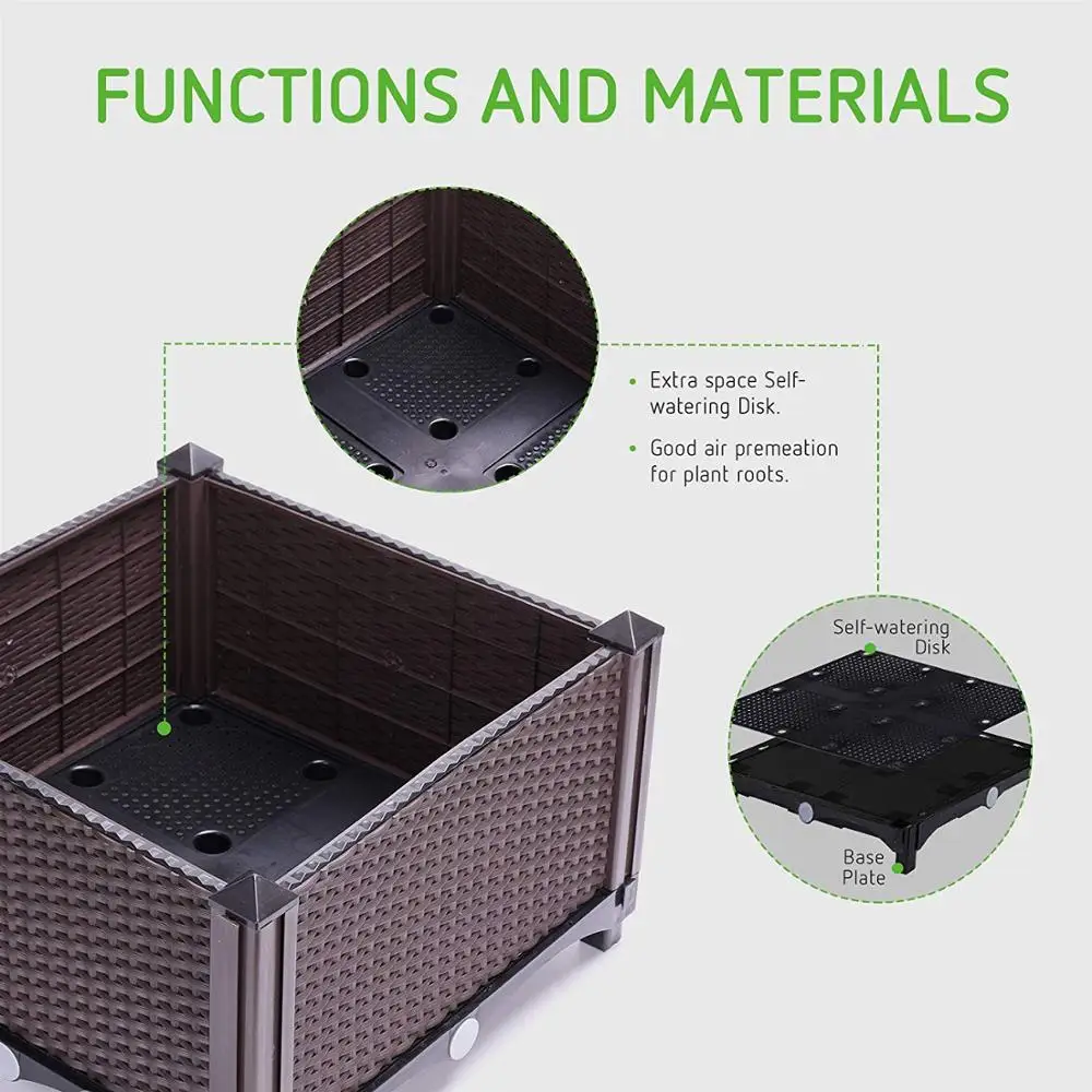 Raised Planter on Wheels Landscaping Flower Beds Above Ground Vegetable Planters