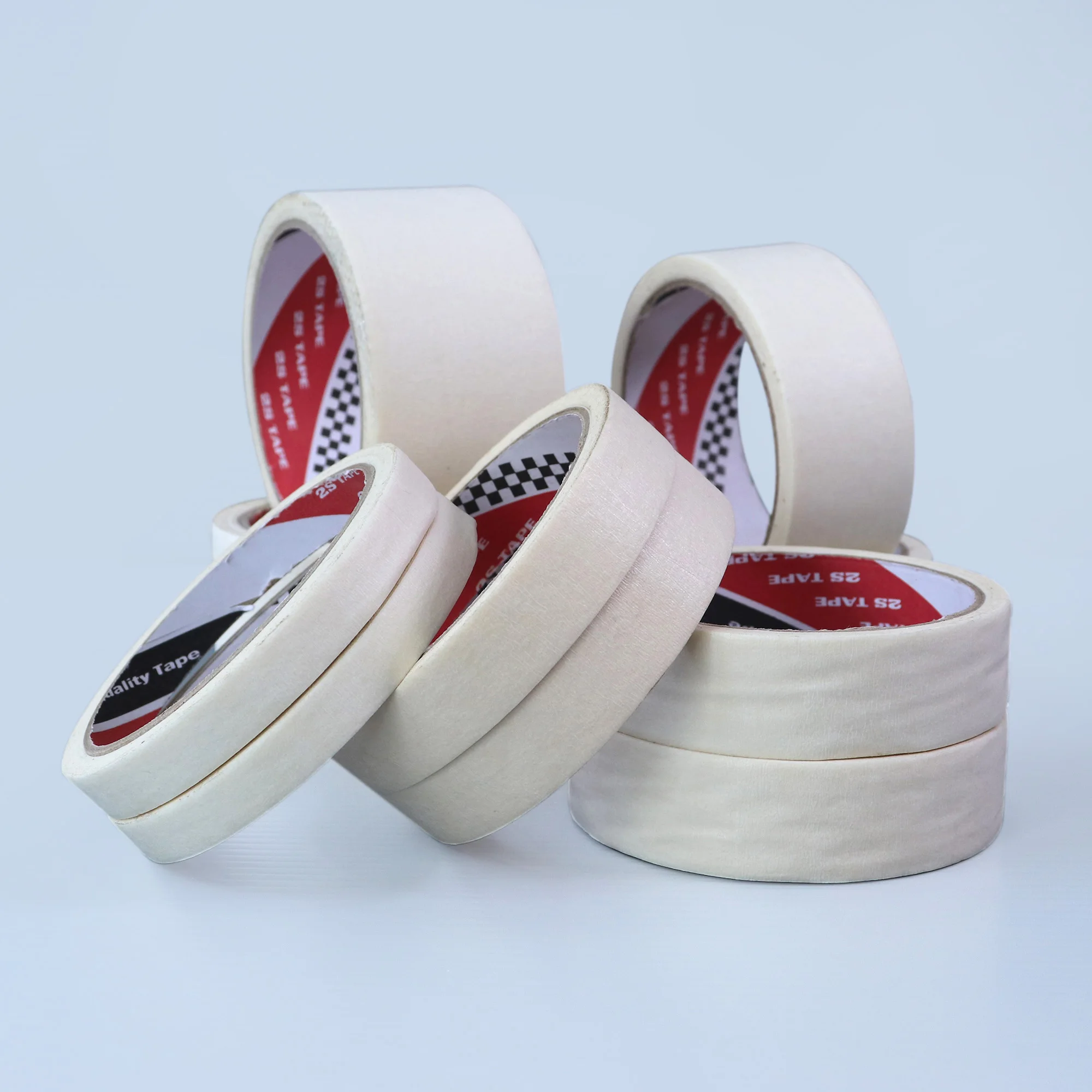 Malaysia High Quality Heat Resistant Good Viscous Custom Single Side Adhesive Masking Tape Acrylic Yellow White Color