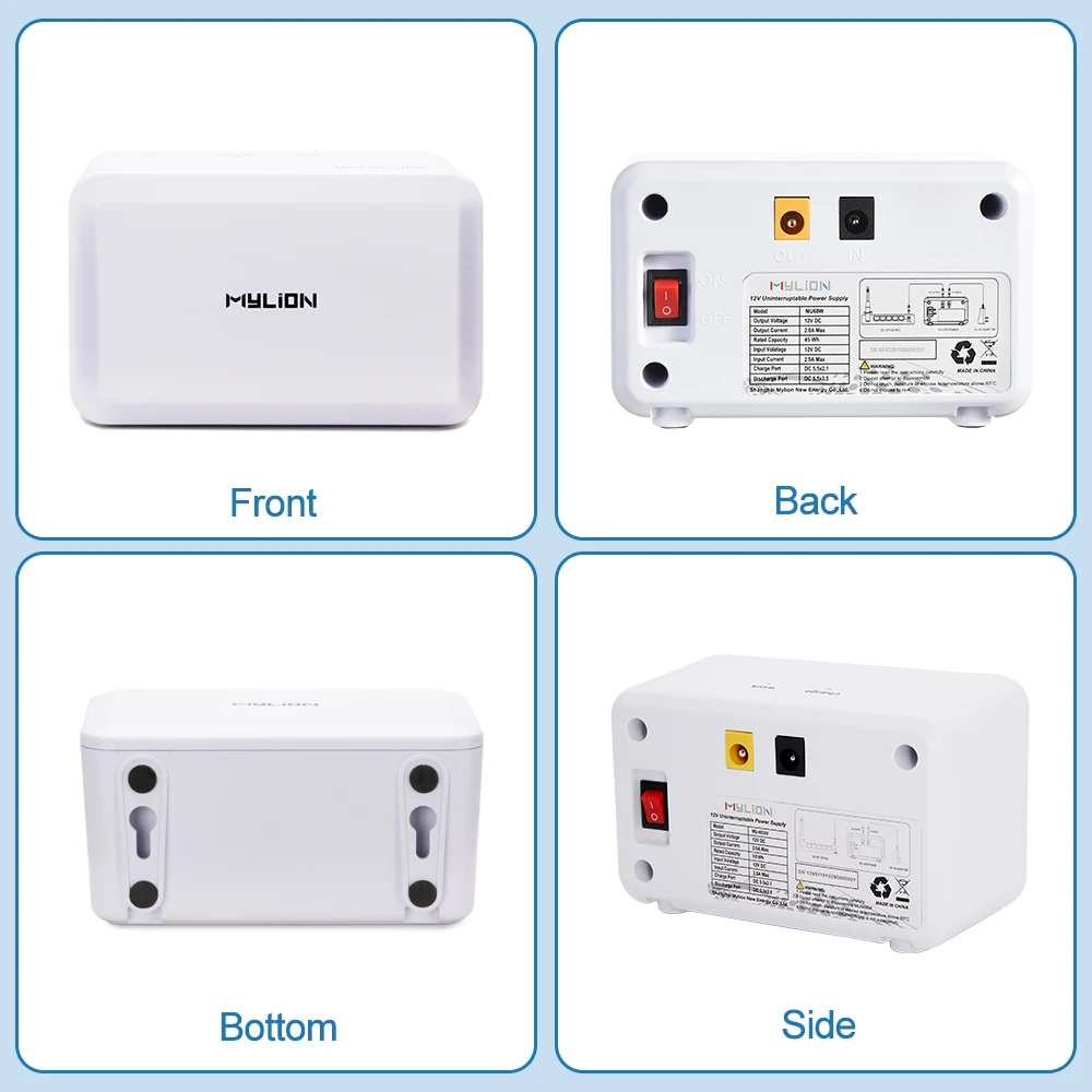 Mylion 12V 2A Mini UPS Router 8000mAh 29.6Wh Battery Backup Mini UPS Power Supply with Temperature Protection