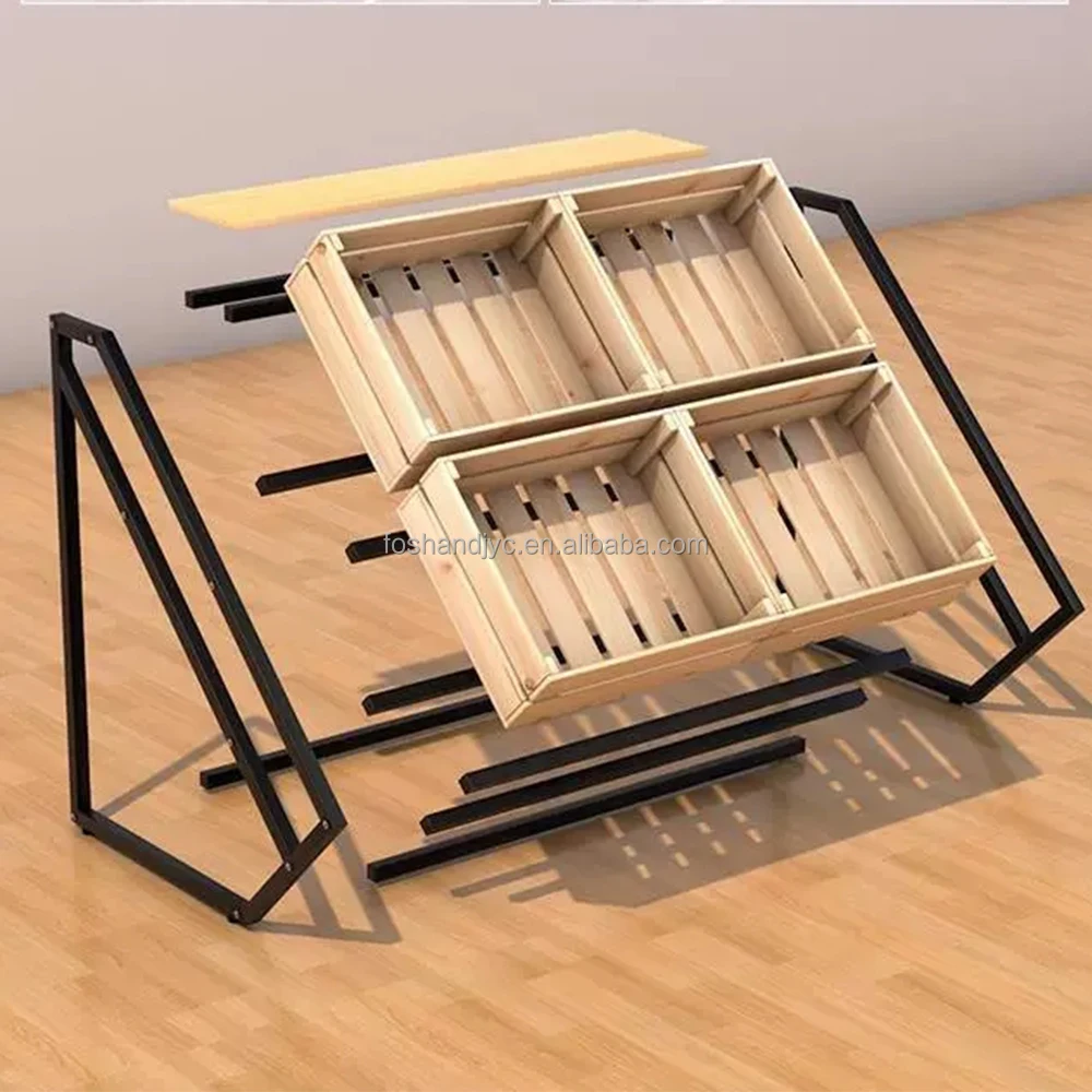 Factory Price Supermarket Metal Vegetable Stand Display For Retail Shop Grocery Store Furniture