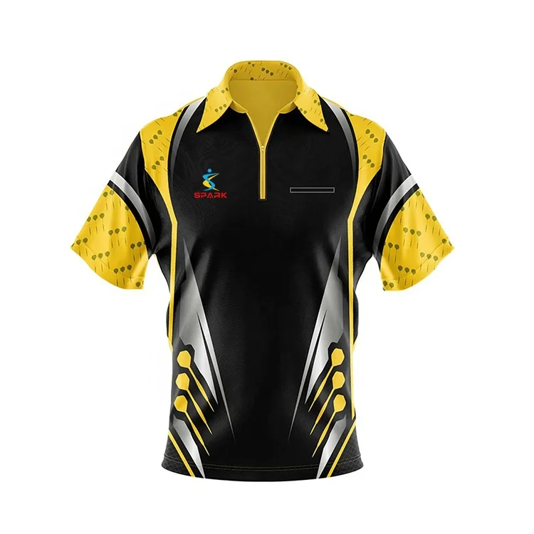 Cheap Price 100% Polyester Custom Men Sublimation 1/4 Zipper Darts Shirts With Pocket