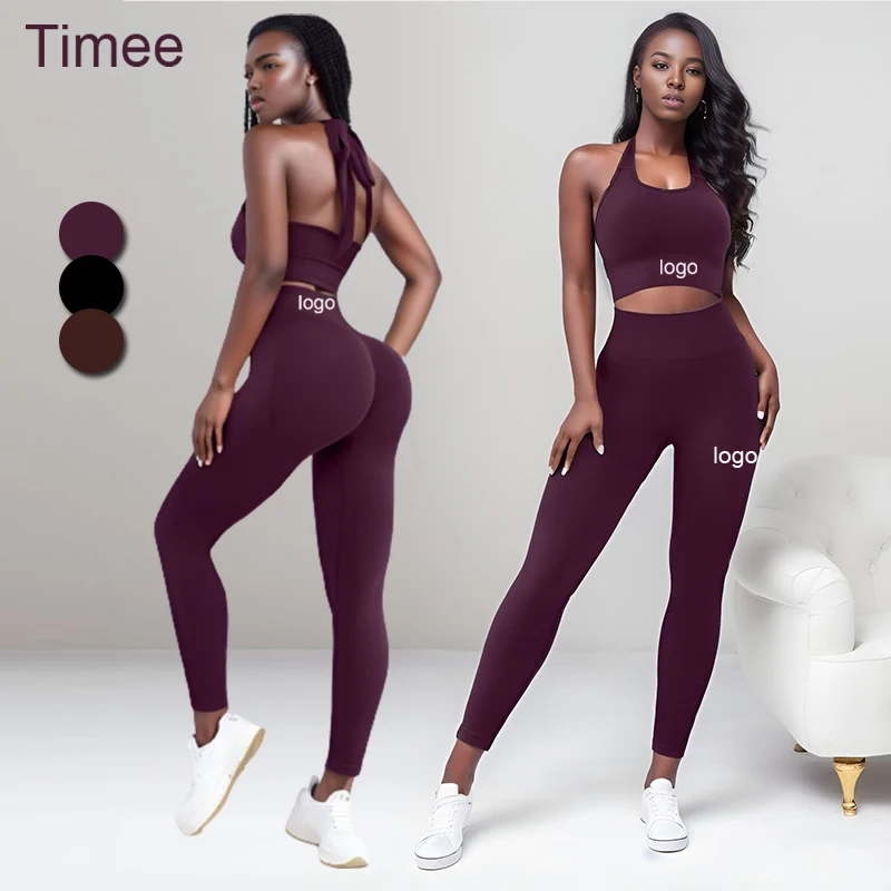 fitness & yoga wear set fitness sport bra women seamless yoga pants scrunch butt leggings and bra set seamless fitness suit