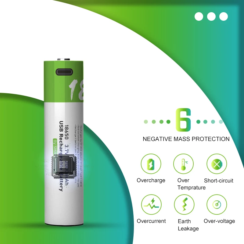 Wholesale high capacity 2000mAh to 3000mAh Li ion Li batteries 3.7V Lithium ion 18650 type-c usb cell rechargeable battery