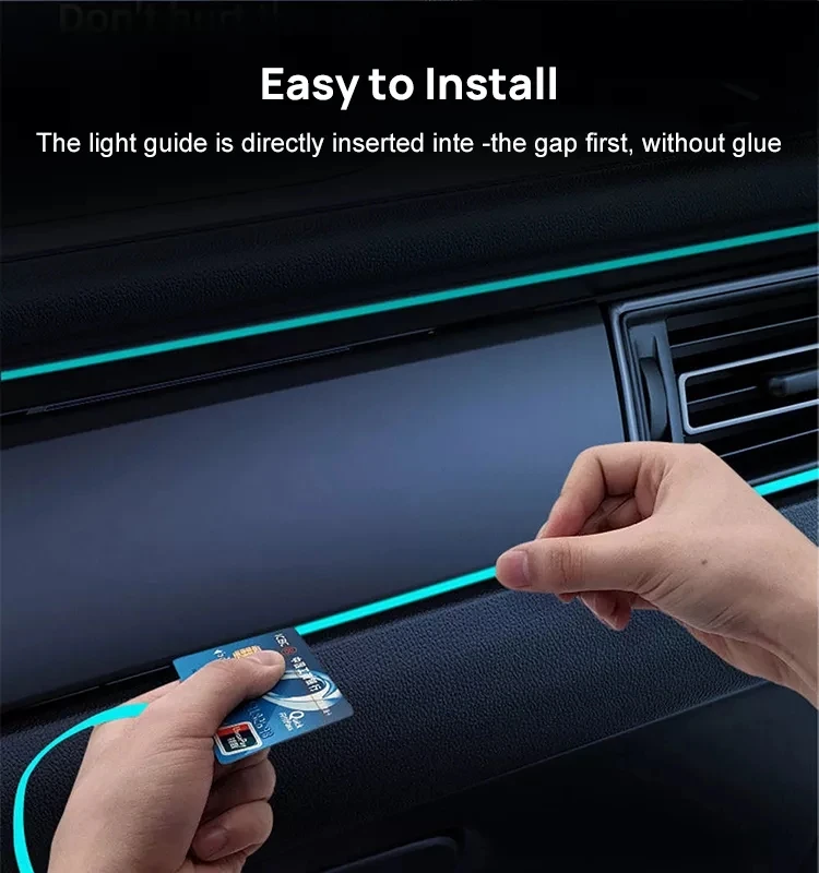 KEEN New LED Optic Fiber Strip with Switch RGB Interior EL Cold Light USB Flexible Neon Decorative Atmosphere Ambient Lights