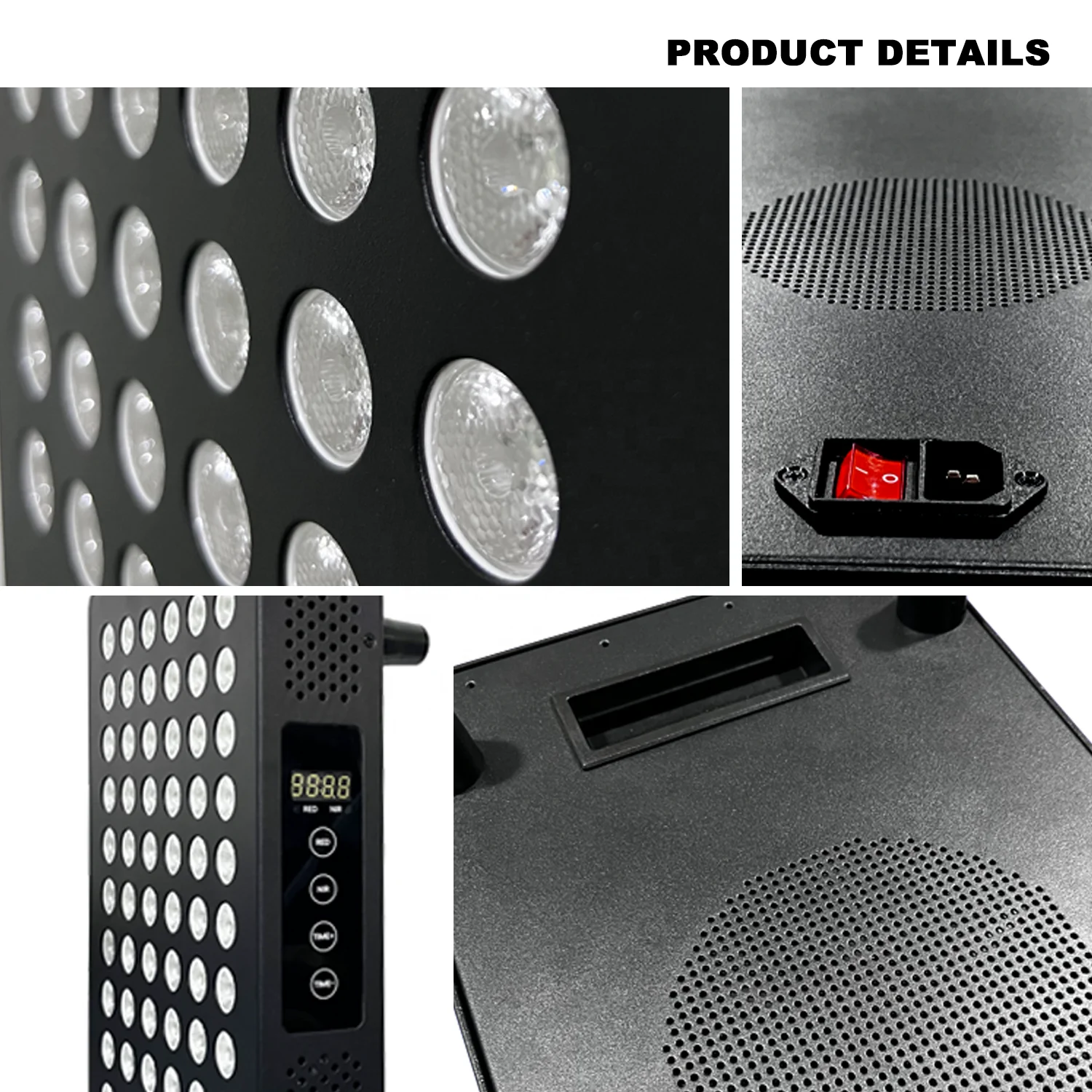 LED Red Light Therapy Panel With Remote Control 5 Wevelengths 630/660/810/830/850nm Infrared Red Light Therapy Whole Body Panel