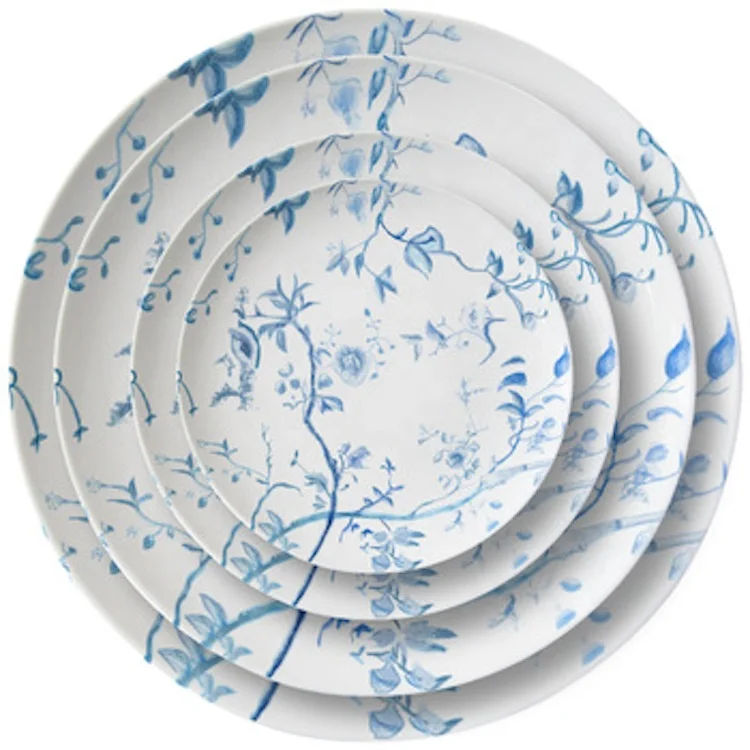 On-glaze color creative home round dinner plate