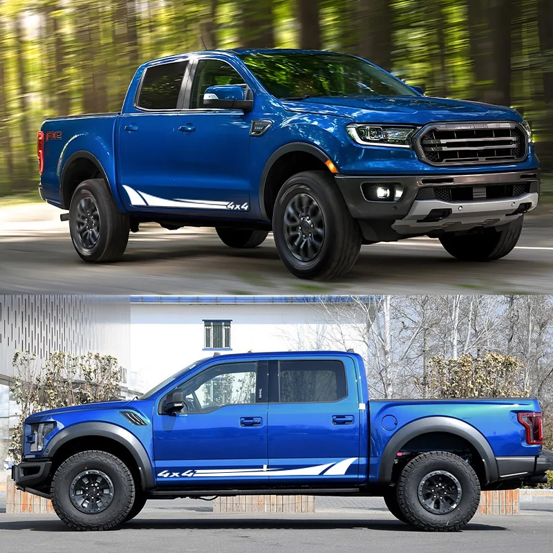 Nissan NAVARA NP300 D40 D23 D22 Car Stickers 2Pcs Door Side Stripes Graphic Vinyl Decals Pickup 4x4 Decoration Accessories