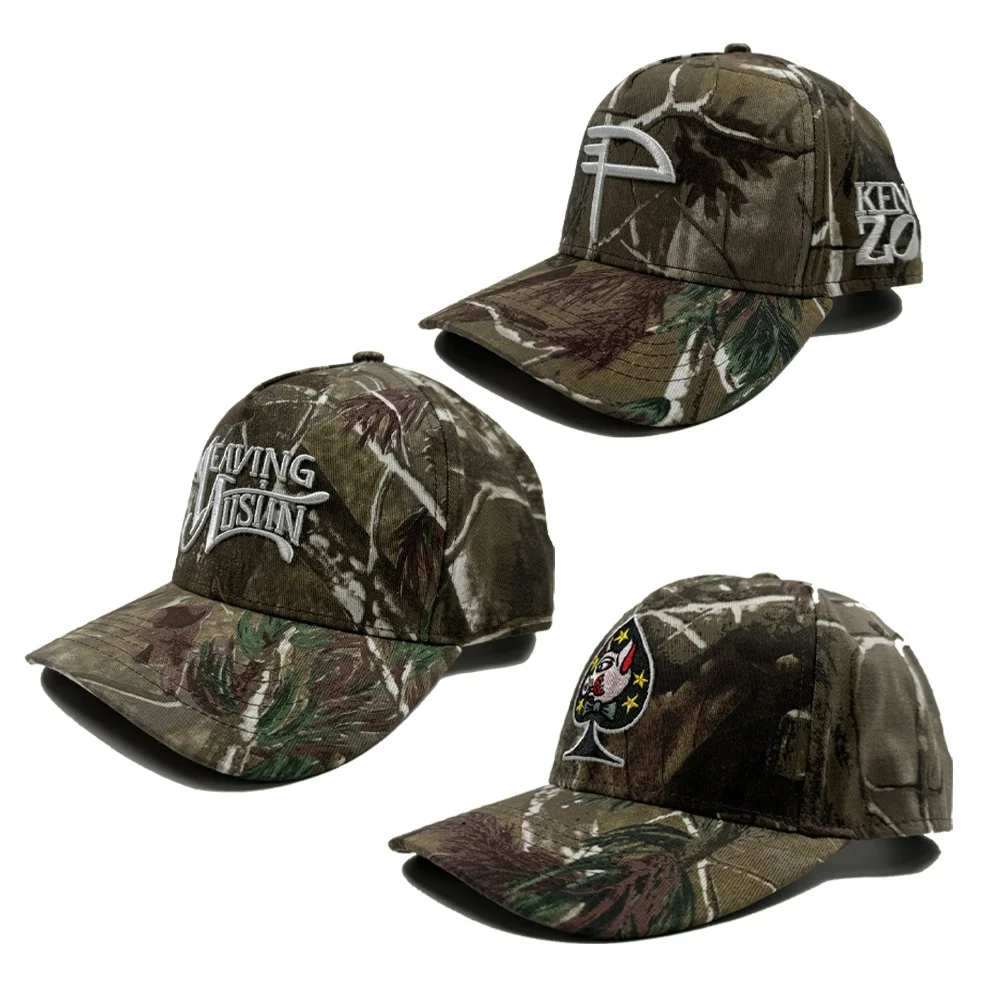 OEM hot sale unisex cotton colorful 5 6 panel camouflage custom embroidery fashion hip hop curved brim sports baseball caps