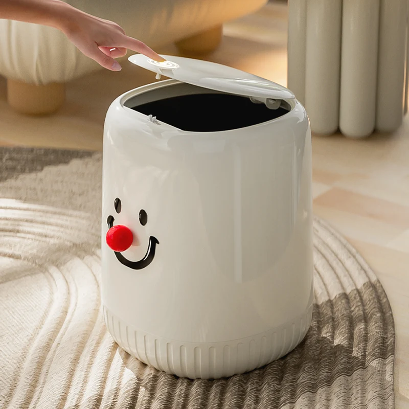 Wannuo Lively And Cute Style Waste Bins Waterproof Bathroom Trash Can 12L Capacity Pop-up Lid Waste Bins