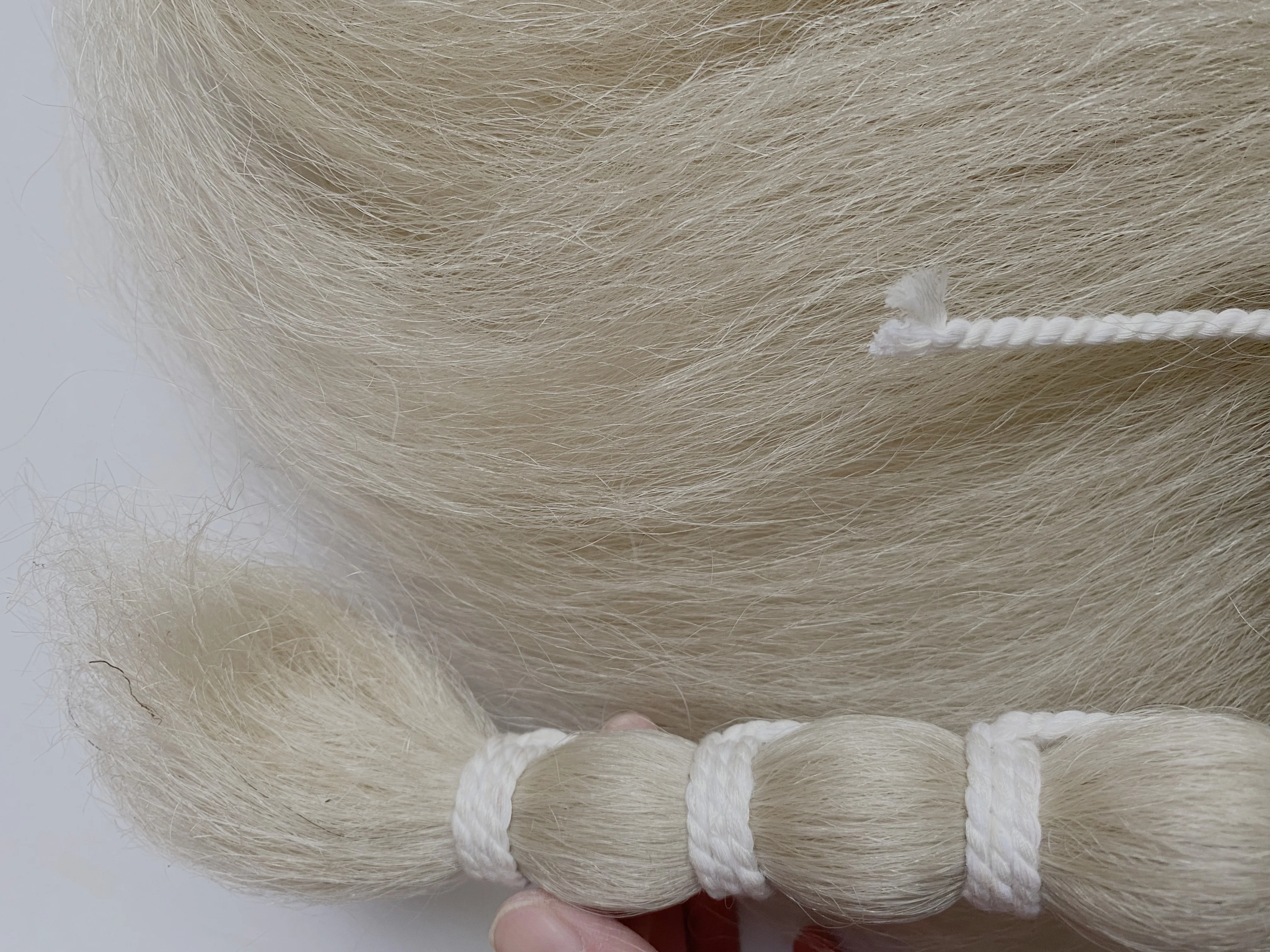 2023 animal hair bundles 100% washed yak tail hair natural white color 26'- 28'