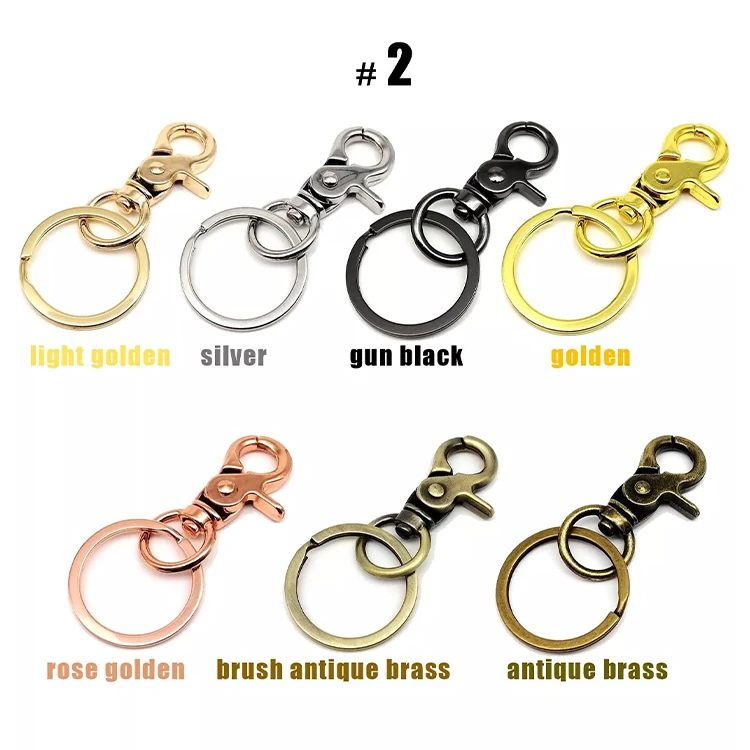 Custom Diy Zinc Alloy Stainless Steel Gold Silver Metal Key Ring Swivel Trigger Clips Clasps Hook Lobster Claw Clasp Keychain