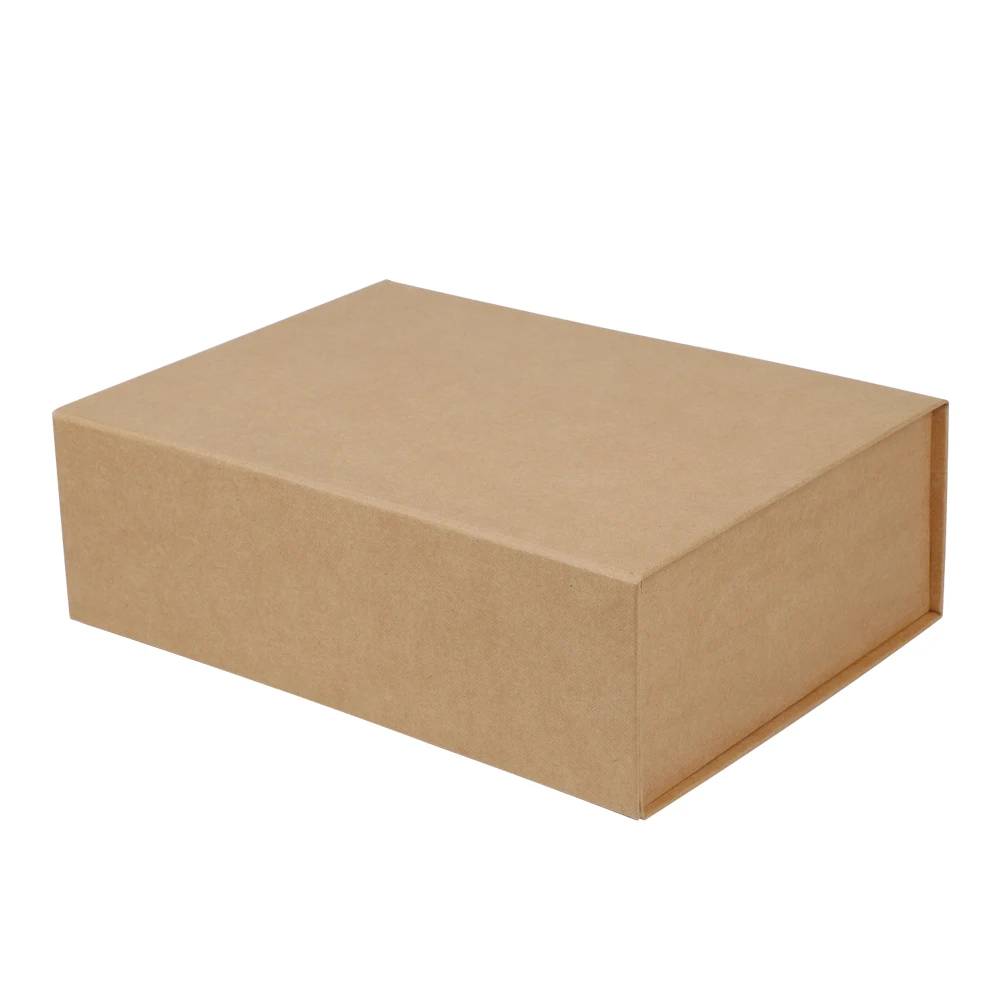 Wholesale High Quality  Craft Gift Box Recycled Brown Kraft Folding Megnetic Gift Box