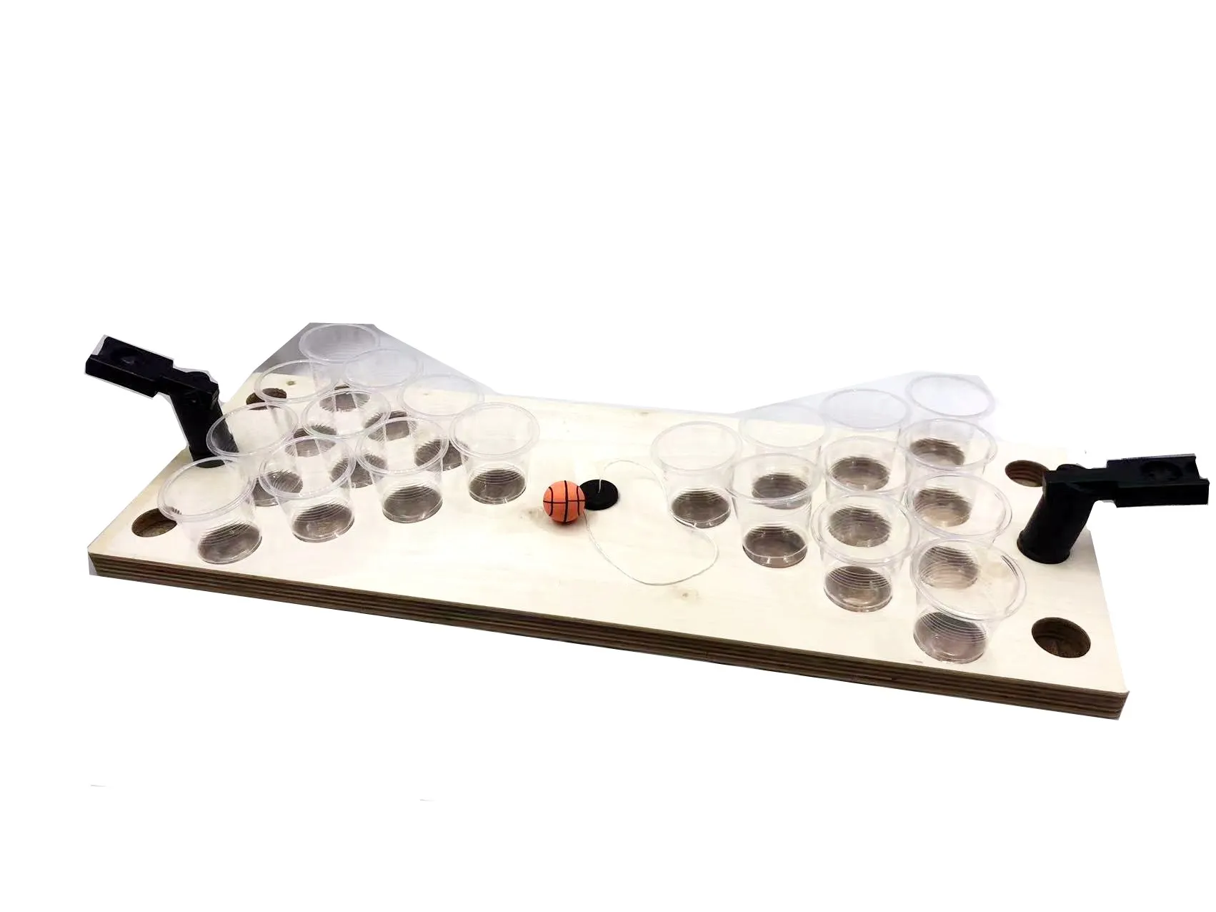 bar party game plywood mini beer pon game  plastic cups and balls drinking game