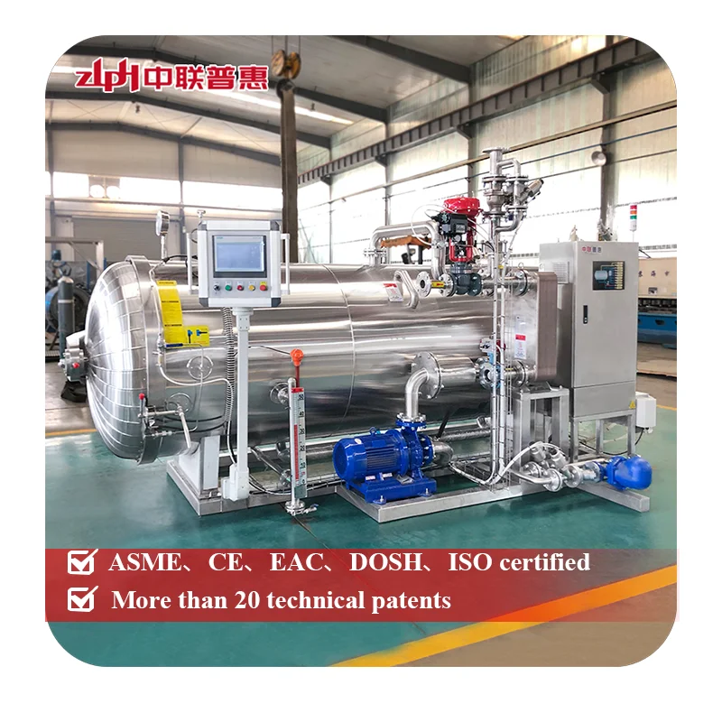 Autoclave Static Sterilizer Continuous Autoclavation Water Spray Retort Sterilization Canned Meat PLC Motor Core Components