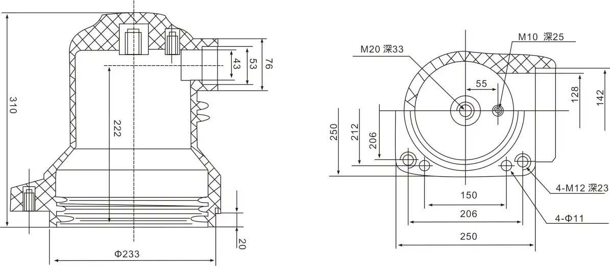 CH3-10Q/250 2500-3150A 12KV Switchgear изолятор контактной коробки из красной эпоксидной