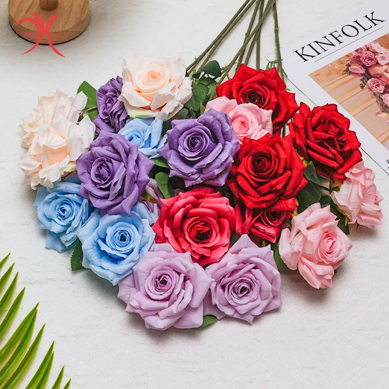 Beautiful flower color for living room combination sofa decoration garden rose artificial flower in bulk