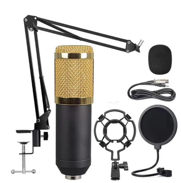 
BM800 bm 800 Studio Condenser Microphone Bundle V8 Sound Card set for webcast live Studio Recording Singing Broadcasting bm 800  (1600093986025)