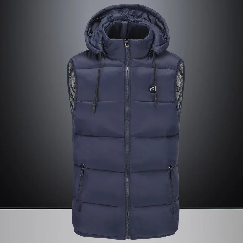 wholesale inventory Winter warm coat charging intelligent heating vest hooded heat cotton padded bodywarm vest jacket