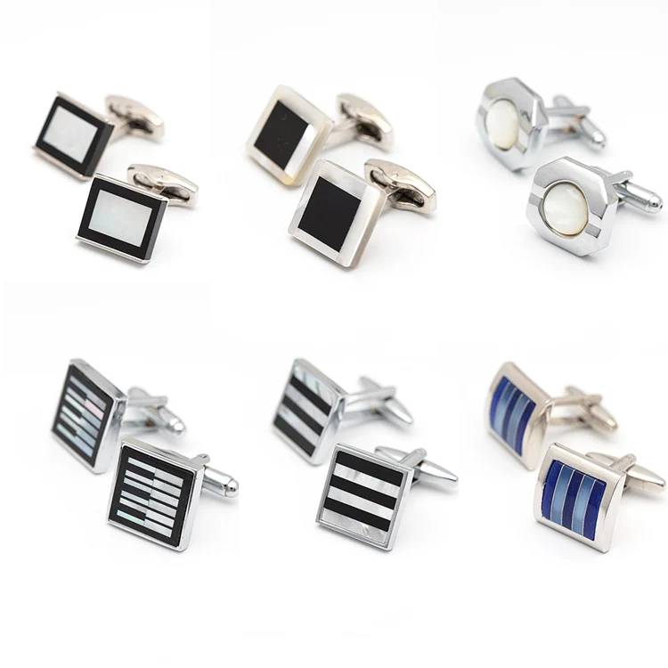 Wholesale Round Shape Custom Cuff Links Male Shirt Button Cuff Gemstone CuffLinks