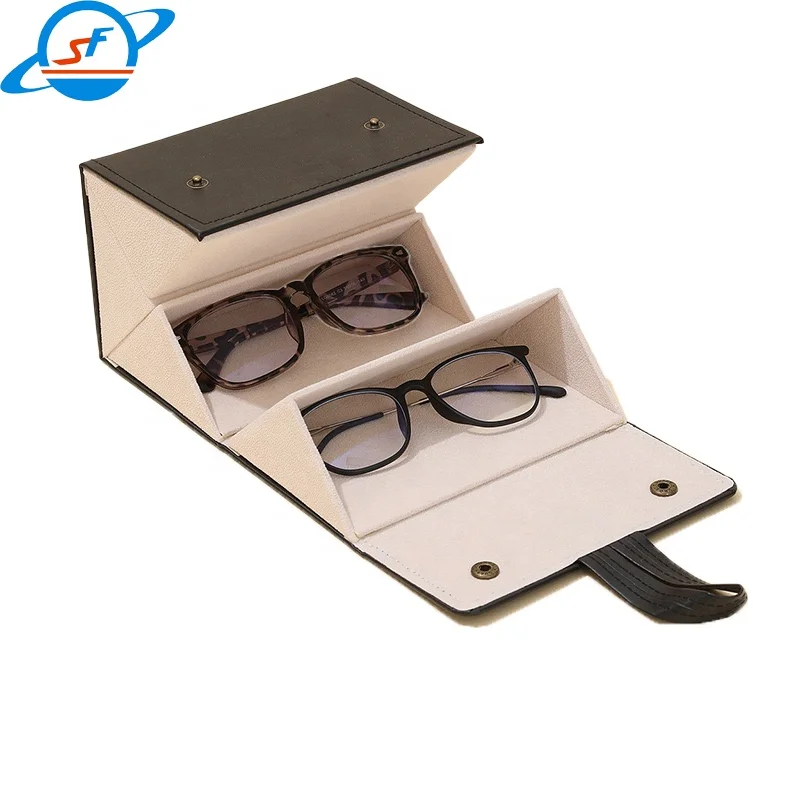 glasses packaging luxury leather case sunglasses sunglasses cases for big glasses two-card slot glasses cases